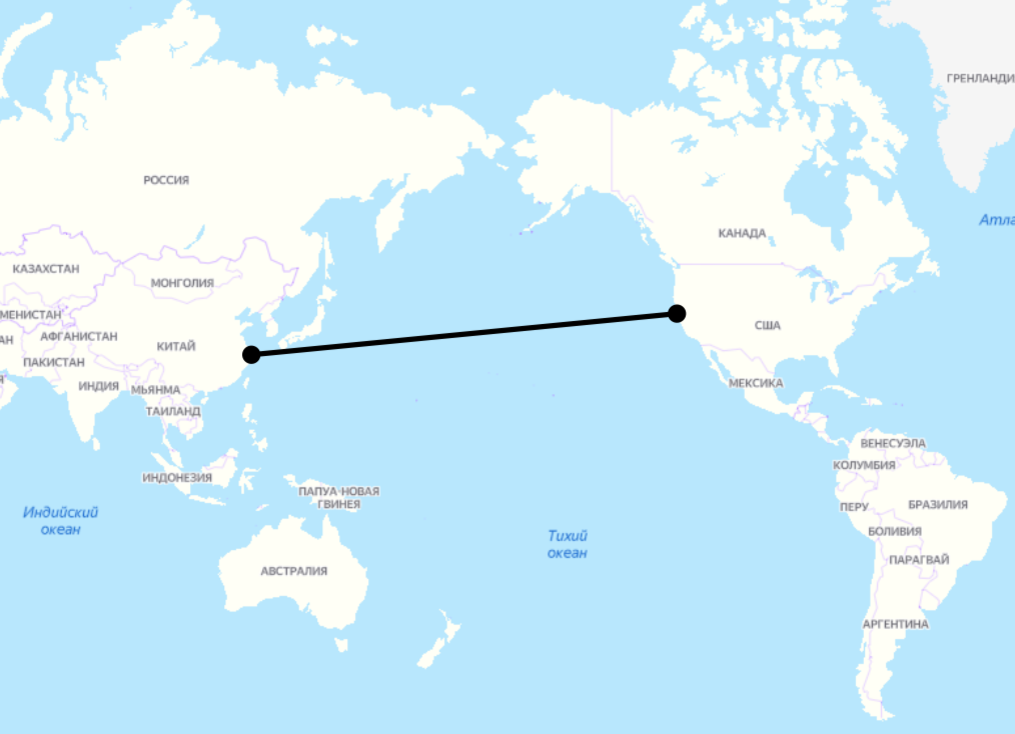 Расстояние между кораблями. Маршрут кораблей из Китая в Америку. Маршрут корабля из США В Китай. Карта Камчатки и США. Путь кораблём из Китая в США.