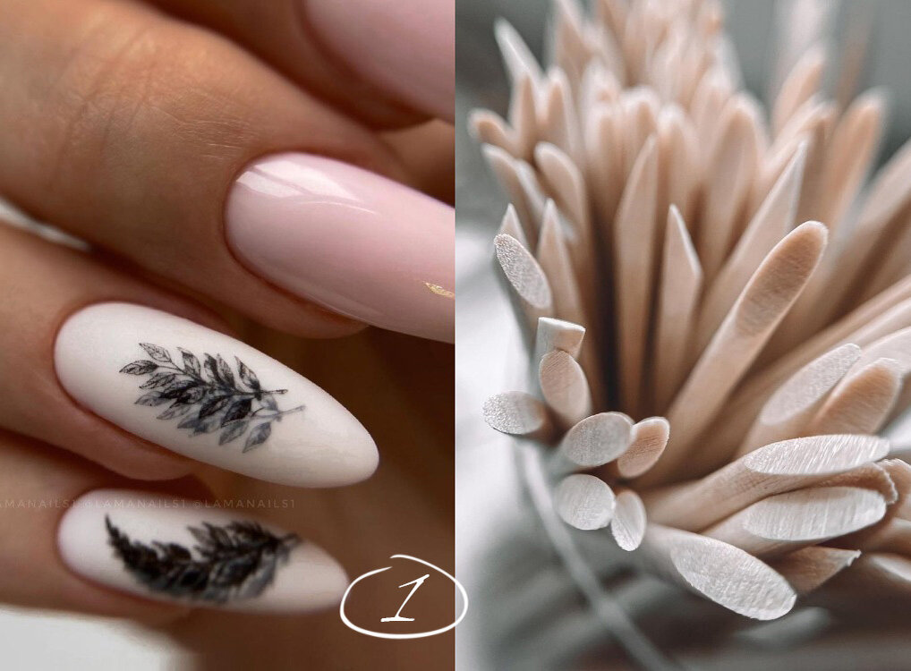 Маникюр. Роспись - веточка, №1 для голосования (фото справа: polarr.fox)