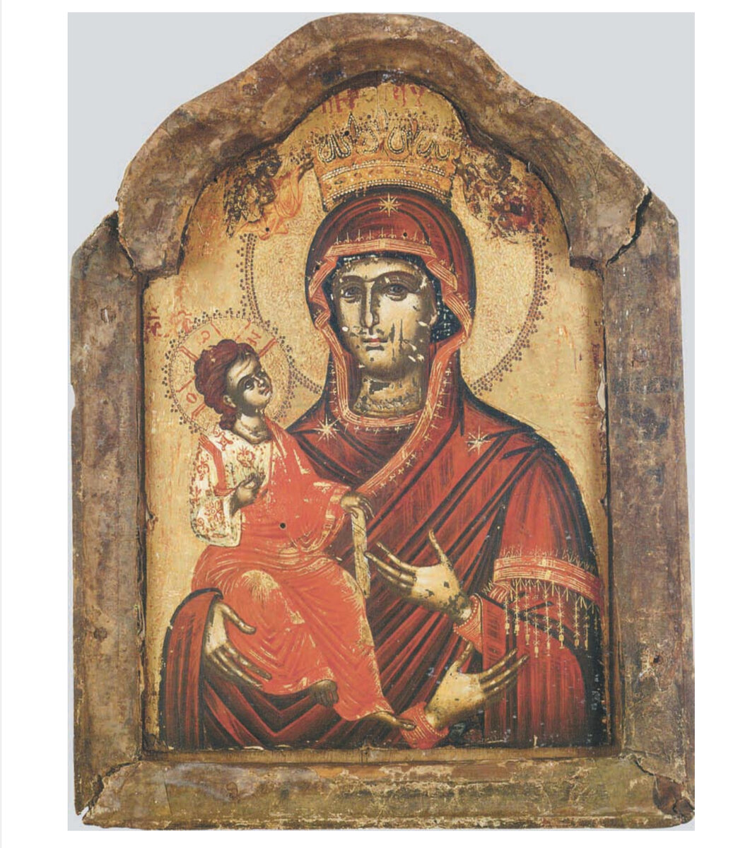 Икона Божией Матери «Троеручица». Ок. 1350. Афон. Монастырь Хиландар