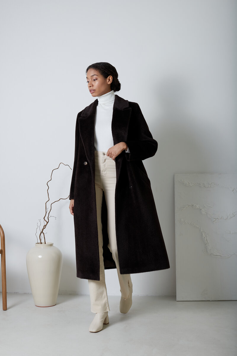 Пальто Kroyyork в шоколадном цвете 