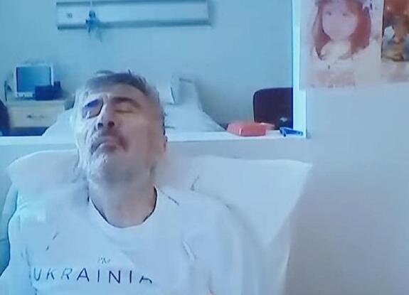    Михаил Саакашвили на заседании суда. Скриншот видео.