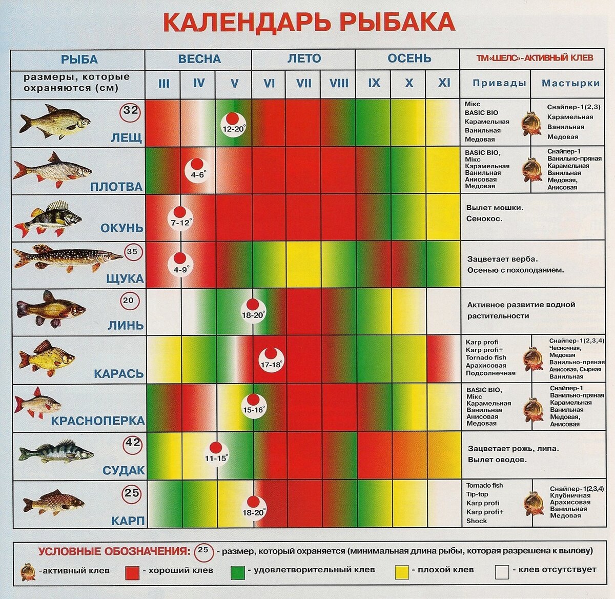 рыбный календарь клева
