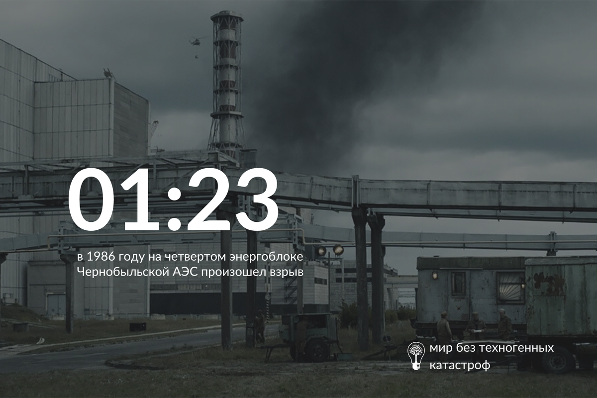 В 01:23 в 1986 году на четвертом энергоблоке Чернобыльской АЭС произошел взрыв