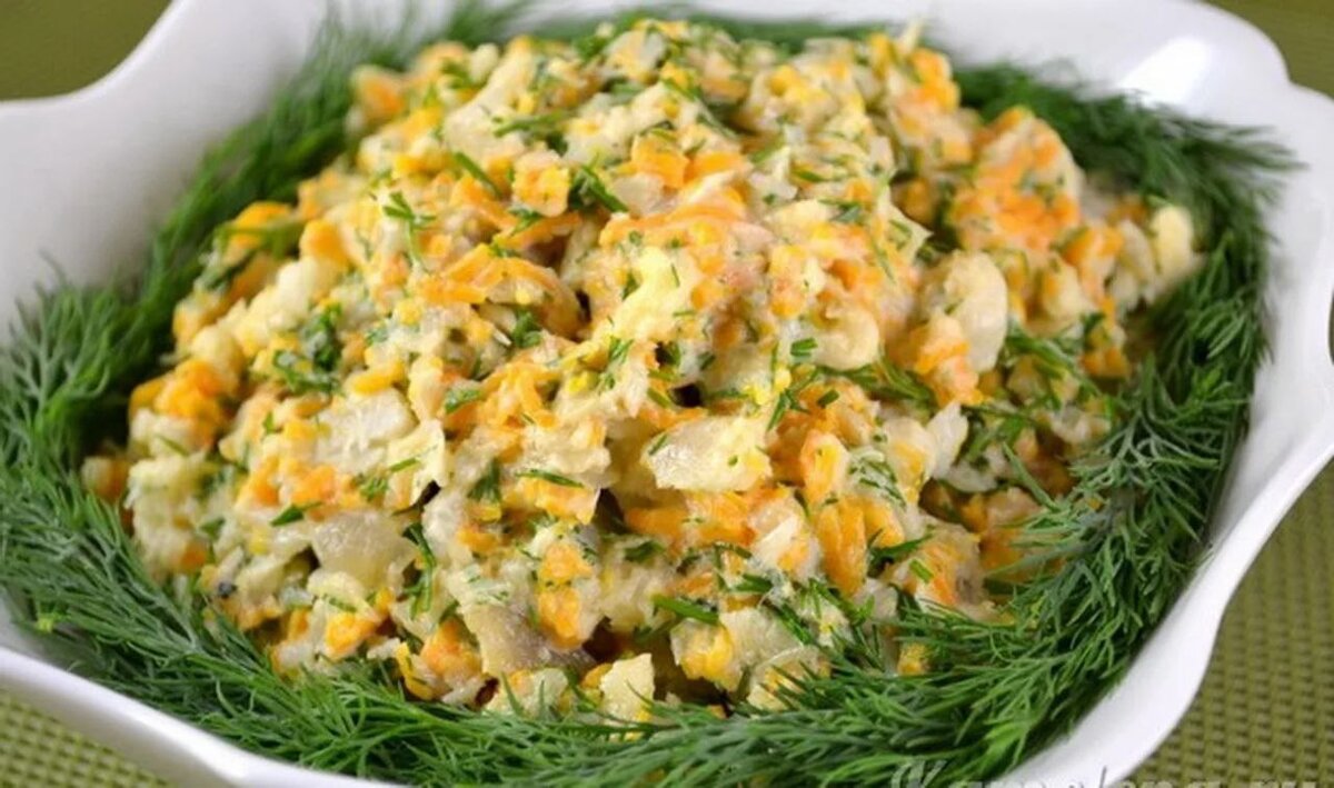 Вкусный салат с минтаем