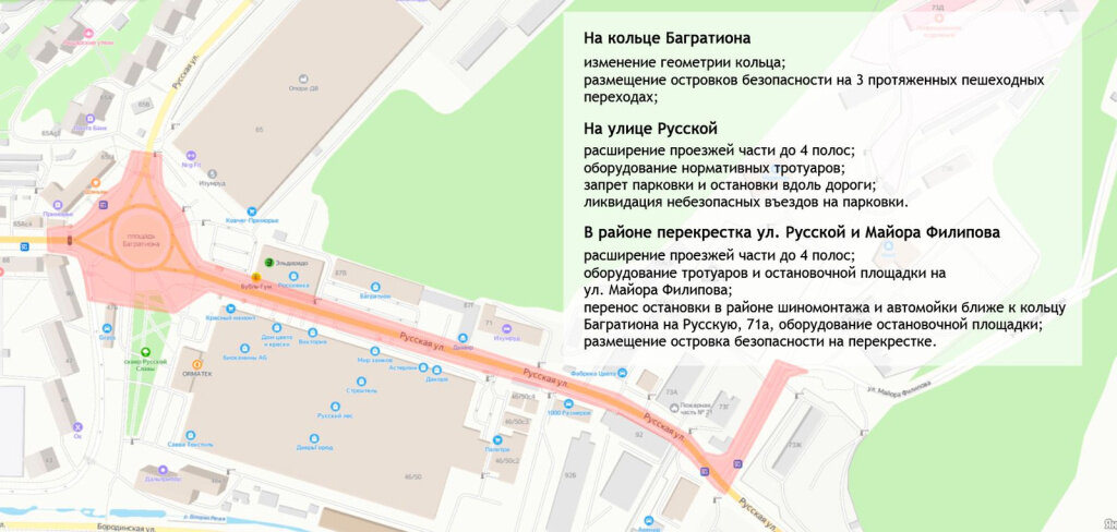 Схема движения по кольцу Багратиона. Владивосток
