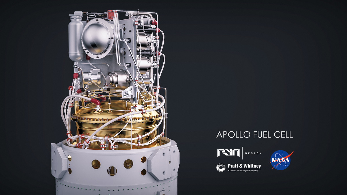Водородная топливная ячейка для лунных кораблей Apollo. Вырабатывает электроэнергию за счет реакции водорода и кислорода.