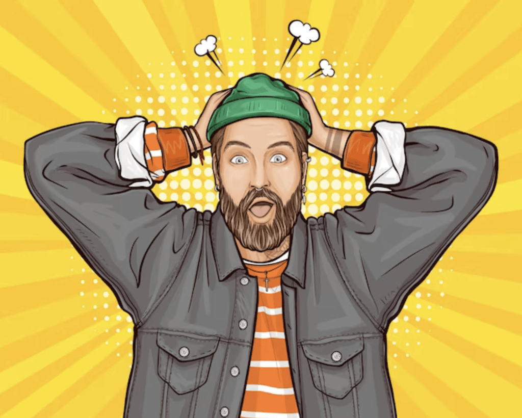 Источник: https://ru.freepik.com/free-vector/pop-art-illustration-of-surprised-shocked-or-perplexed-hipster-man-with-hands-on-head-wide-opens-his-mouth-eyes_10440584.htm