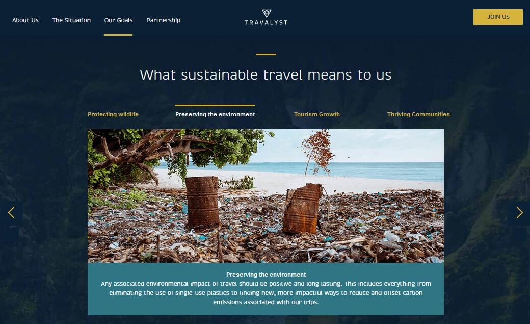 Главная страница сайта Travalyst. Скриншот: travalyst.org