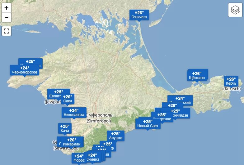 Тепловая карта черного моря сейчас