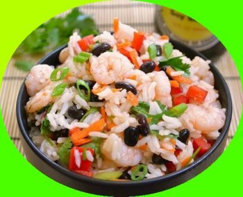 Салат рисовый с креветками 