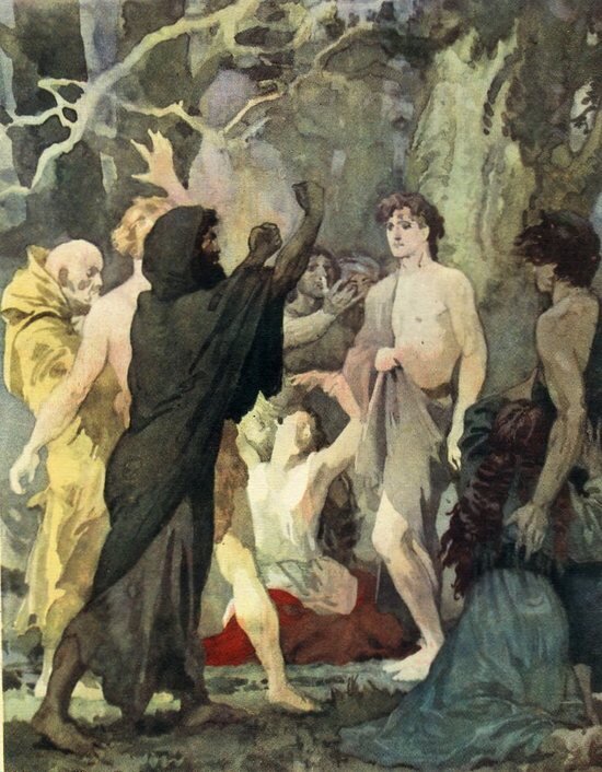 Источник: М.Горький "Горящее сердце Данко" (илл.Б.Дехтерева) (найдено по запросу в Google-картинках)