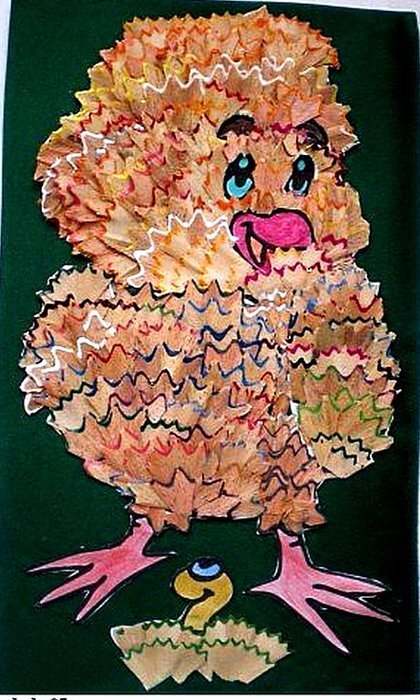 Как создать аппликацию из карандашной стружки