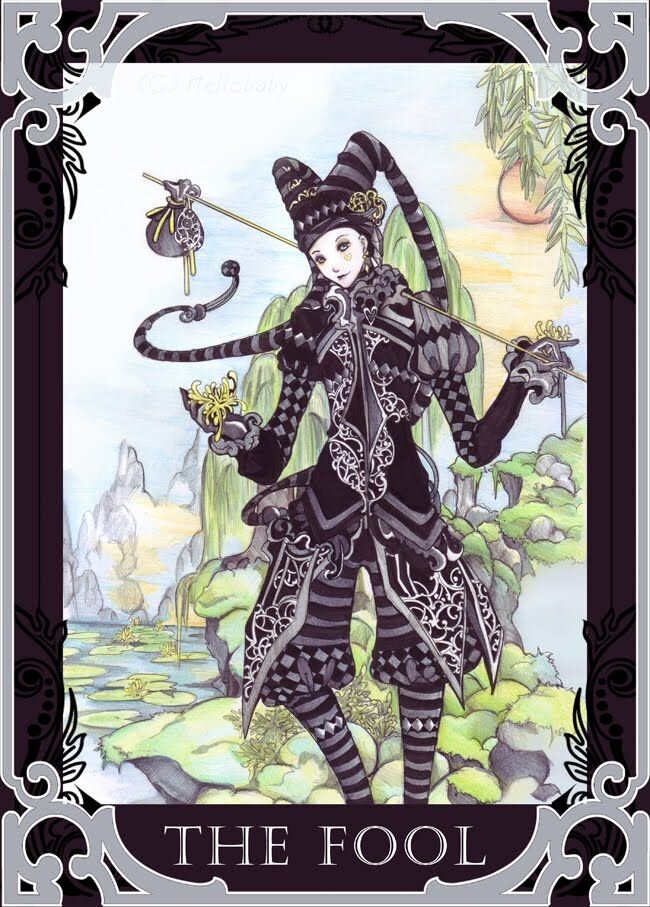 Карта шут. Трикстер Шут Таро. Карта Таро Арлекин. Шут Таро арт. The Fool Таро Art