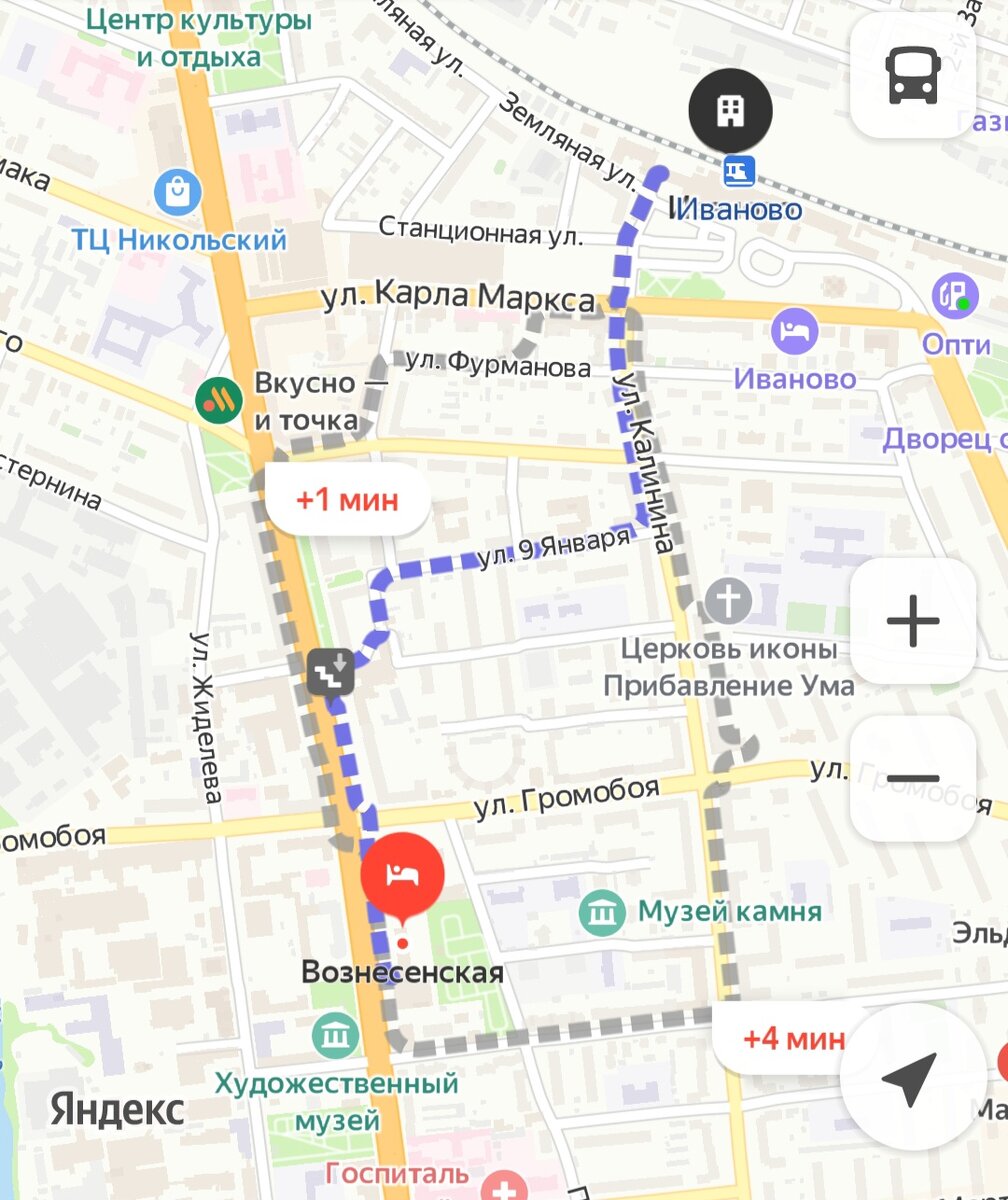 Адрес гостиницы "Вознесенская" на яндекс карты