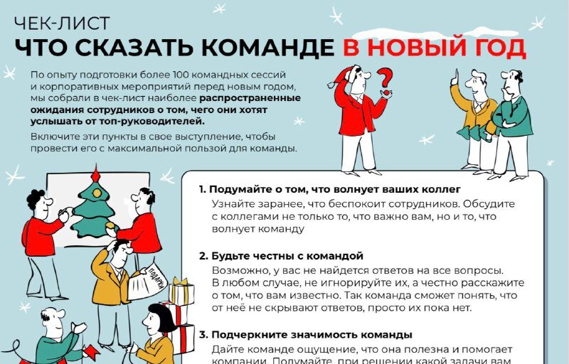 Чек-лист "Что сказать команде в Новый год"