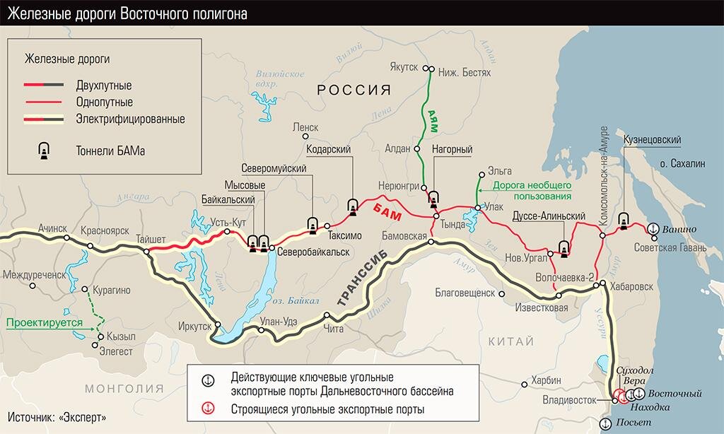 Карта бама со станциями и разъездами подробная с городами