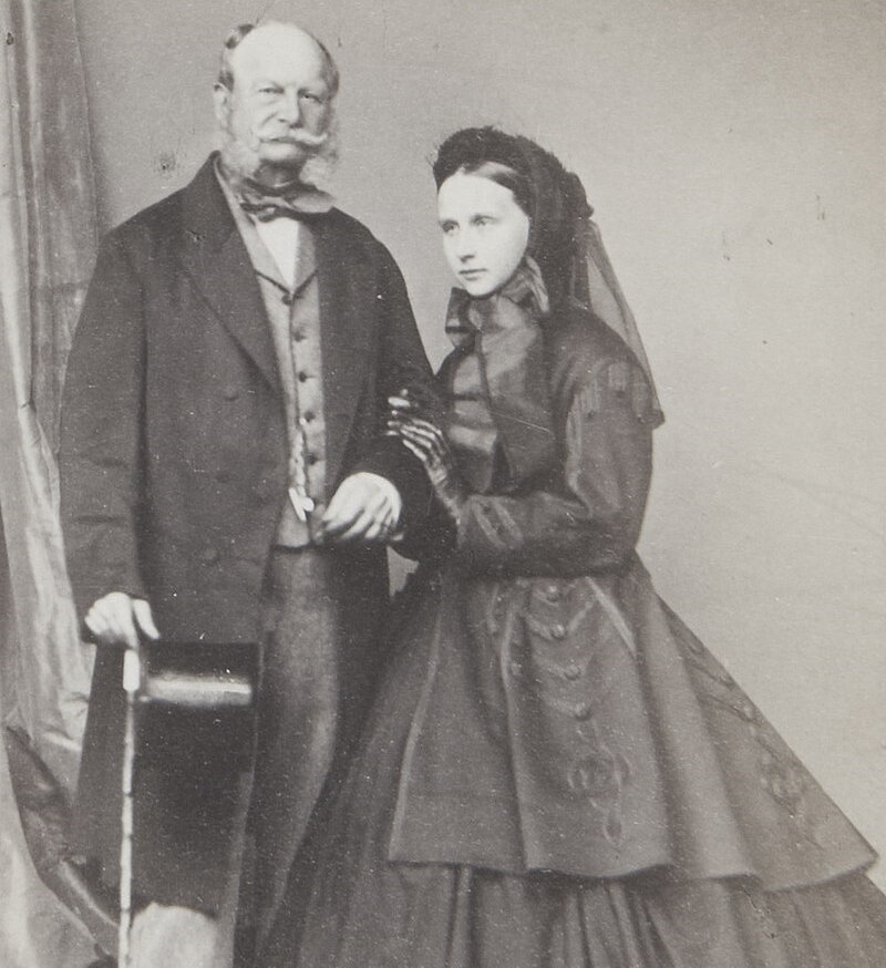 Вильгельм I, германский император и его единственная дочь Луиза Прусская, 1860-е годы