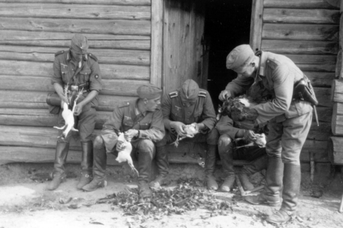    Немцы постоянно приводили себя в порядок, играли на губных гармошках и веселились.