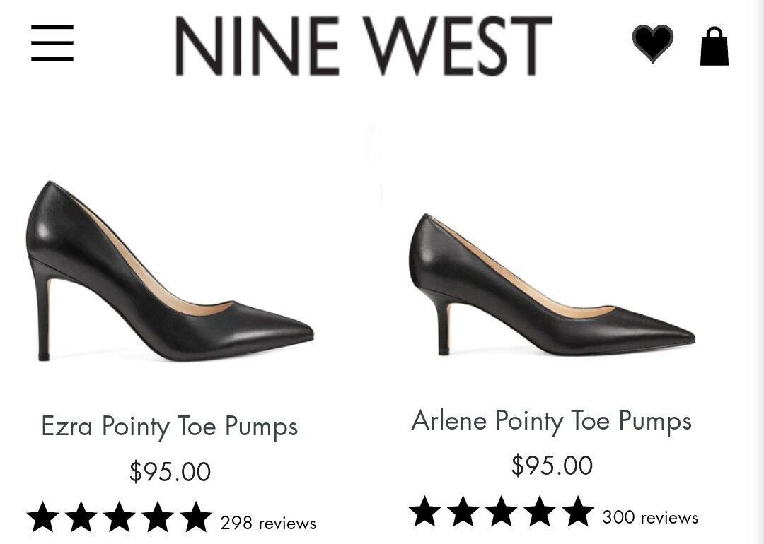 Стоимость туфель Nine West на официальном сайте бренда.
