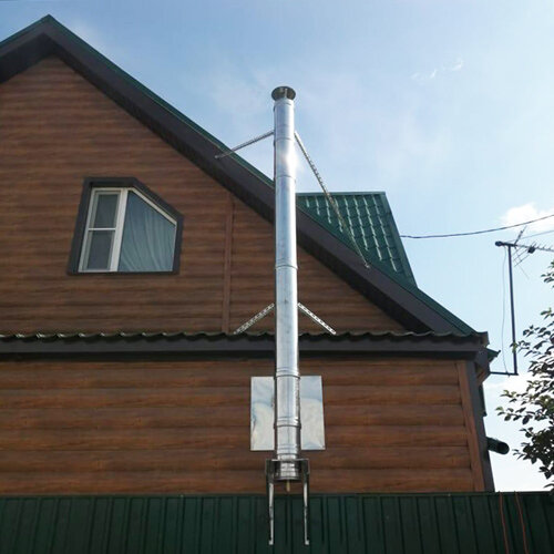 Дымоход высотой всего 3 метра и ниже уровня конька