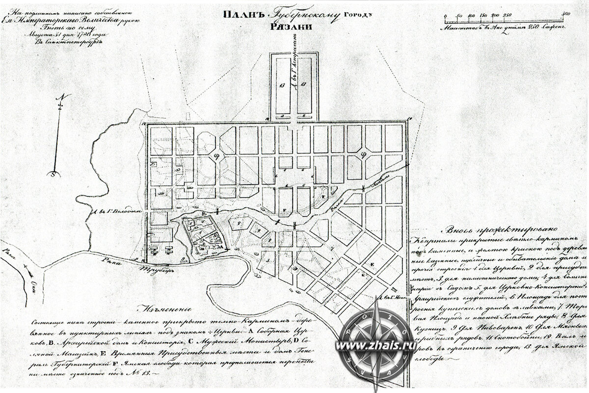 План Рязани 1780 г.