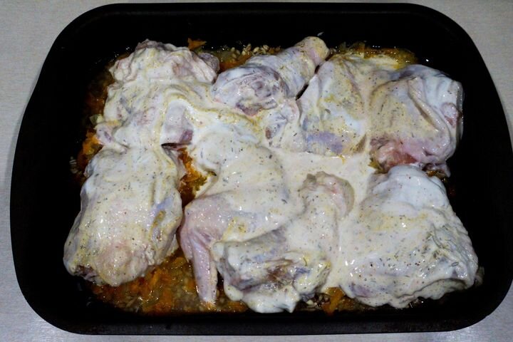 Курица с Перловкой в духовке, Мясо с Перловым гарниром