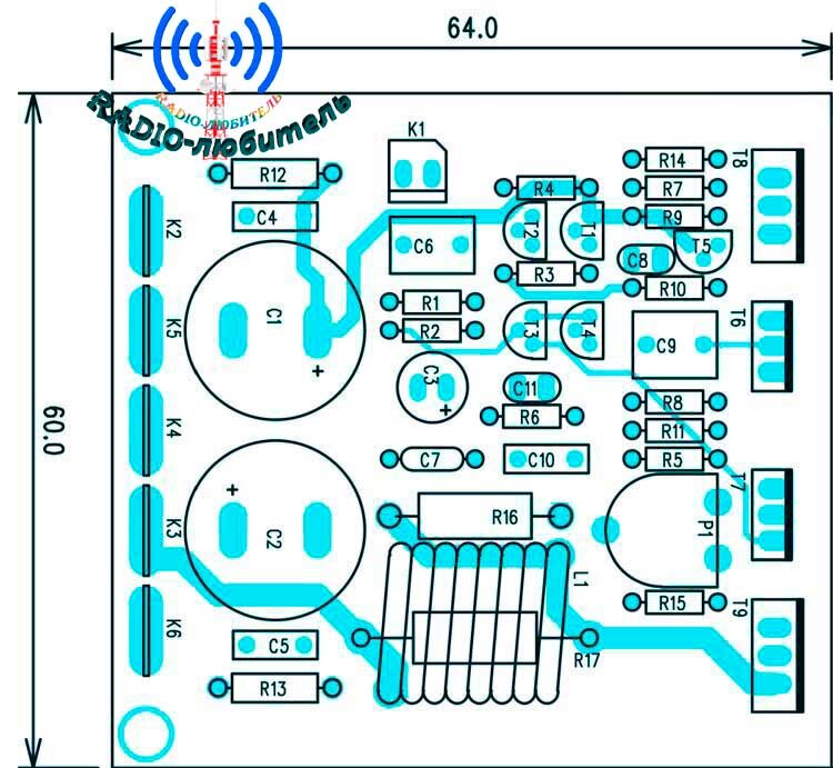 Расположение компонентов на печатной плате