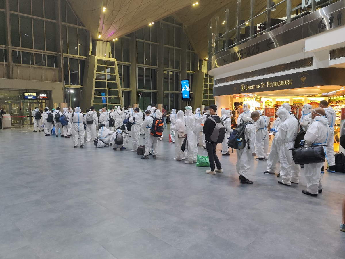 Очередь на гейт в Питере