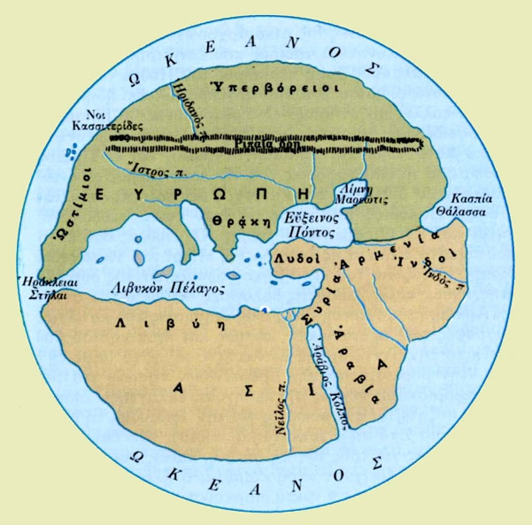В землеописание гекатея милетского включено изображение карты