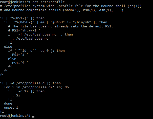 cat /etc/profile