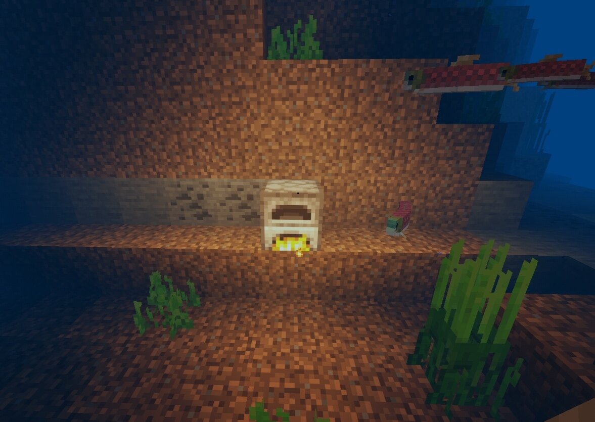 Печка переплавляет песок в стекло под водой