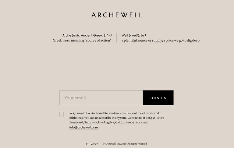 Скриншот: archewell.com