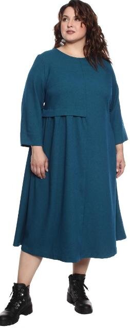 Клешеное платье цвета морской волны