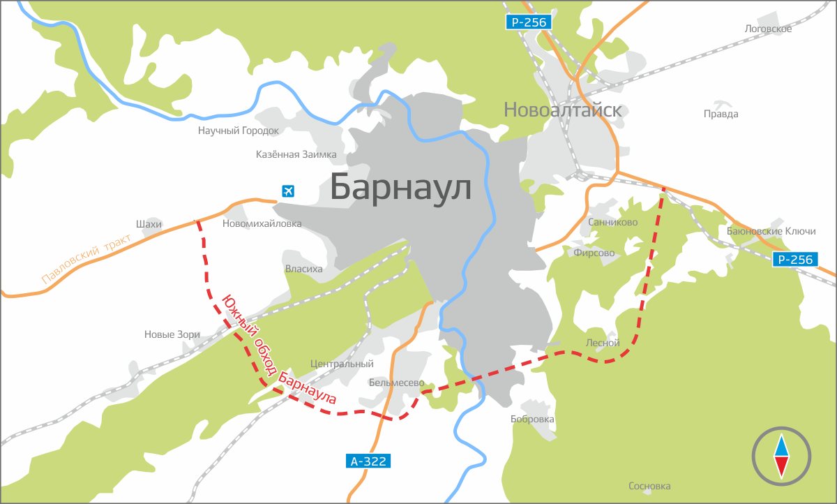 Новая объездная дорога барнаула схема