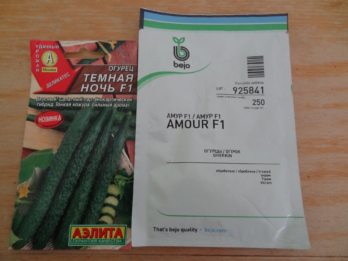 Пачки с семенами огурцов.