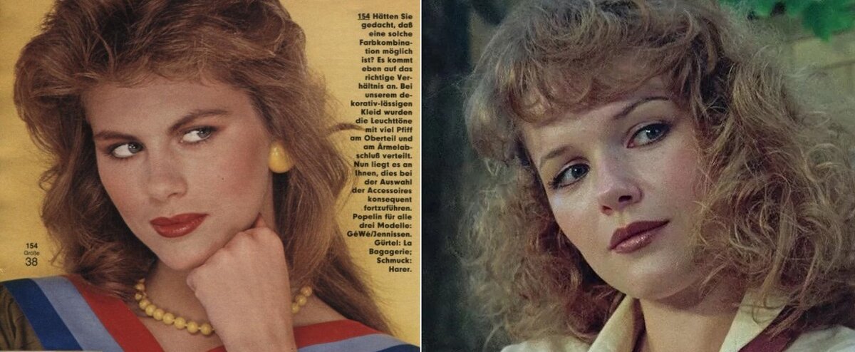 Страничка из журнала Burda Moden. Первая половина 1980-х гг. Источник - http://www.ms77.ru/. Кадр из фильма «Чародеи» (1982). Скриншот. Источник - YouTube.