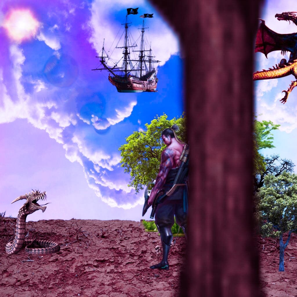 Иллюстрация автора на тему произведения. Иллюстрация изготовлена в приложении PicsArt 