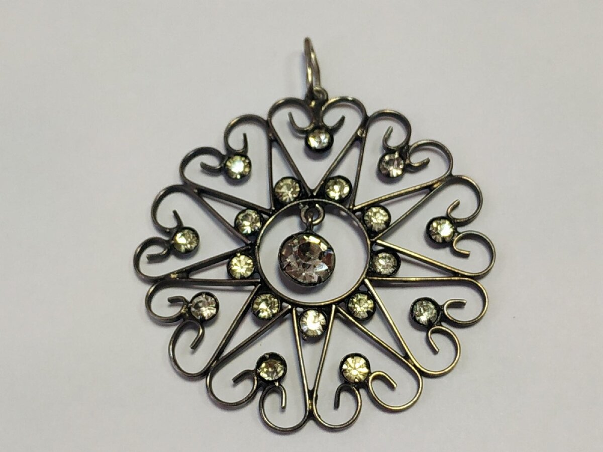 Кулон "Снежинка". Серебро 875 проба,1972 год, Харьковский ювелирный завод. 