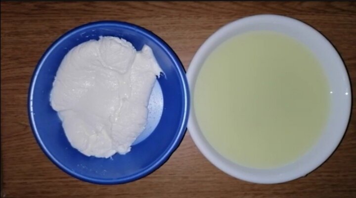 Сыр и сыровотка готовы. Личное фото. 