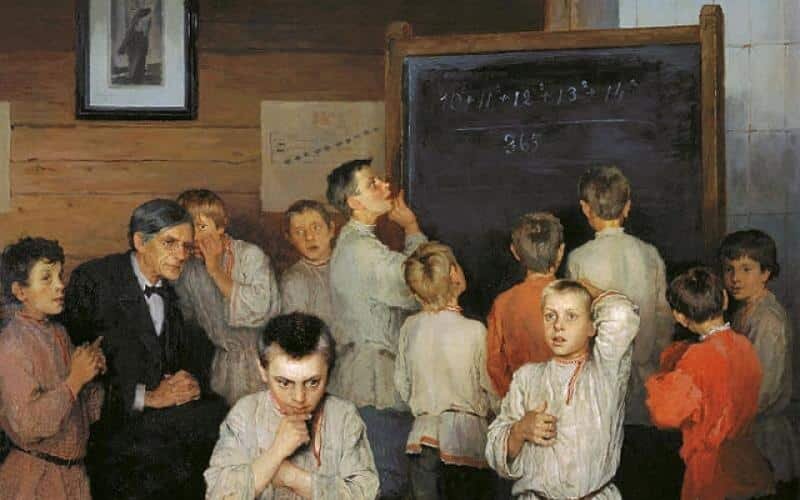  Картина "Устный счёт". Художник Н. Богданов-Бельский. 1895г.