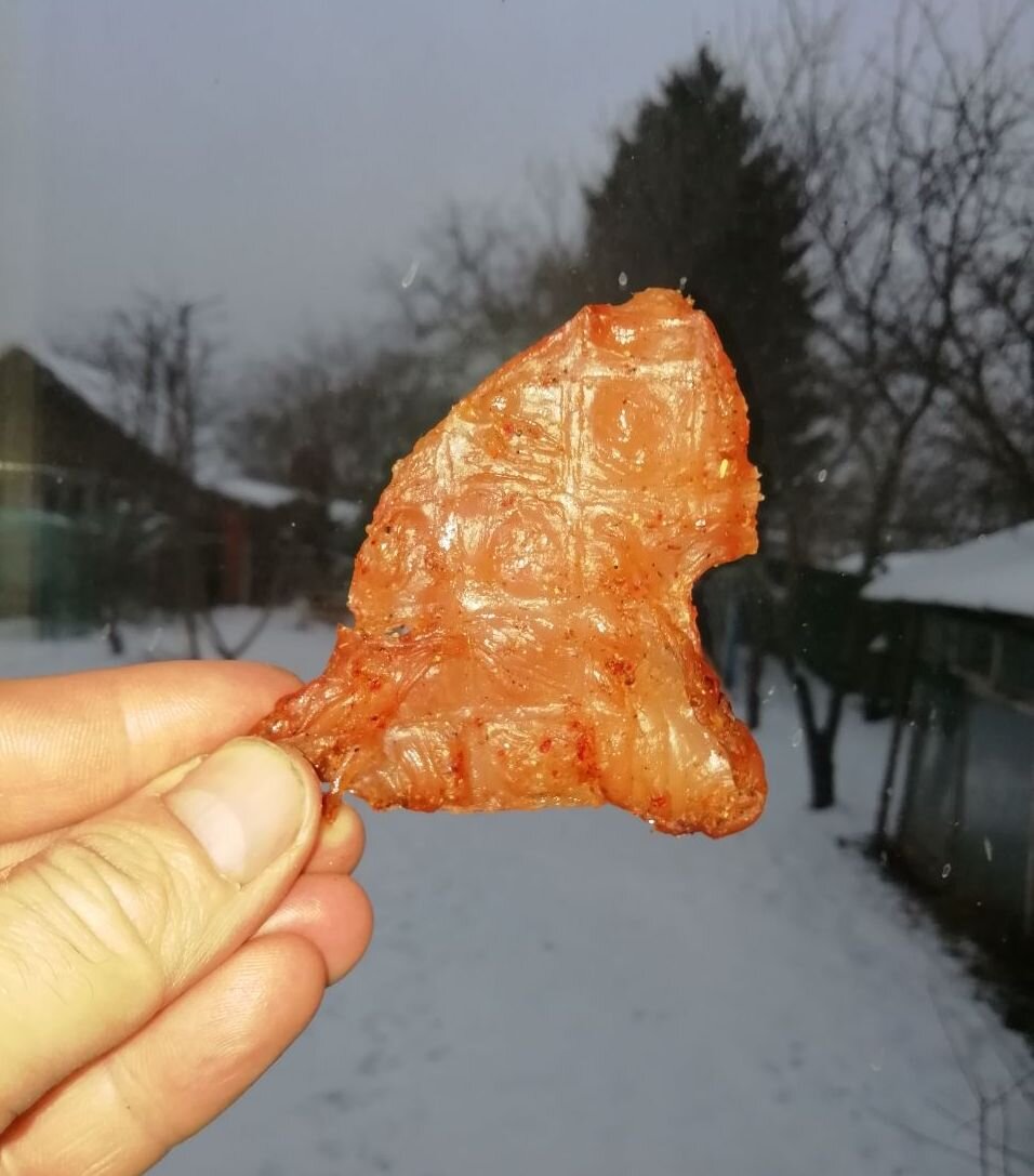 Зима — не помеха хрустящим мясным чипсам! За фото респект другу Hobbi Smoke Денису 🔥