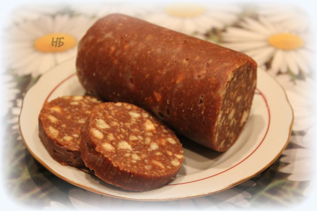 Колбаса шоколадная из печенья классическая рецепт с фото