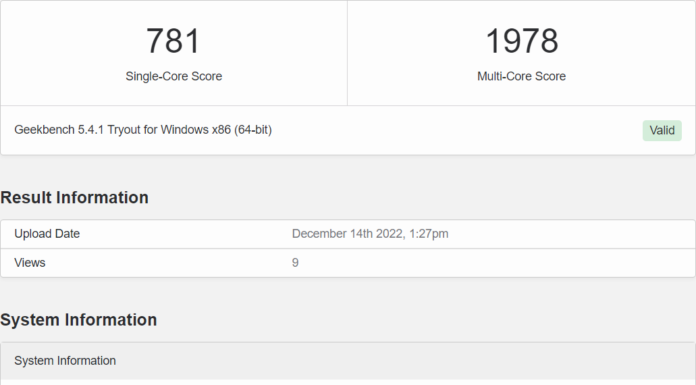 Результаты теста Intel N95 в Geekbench