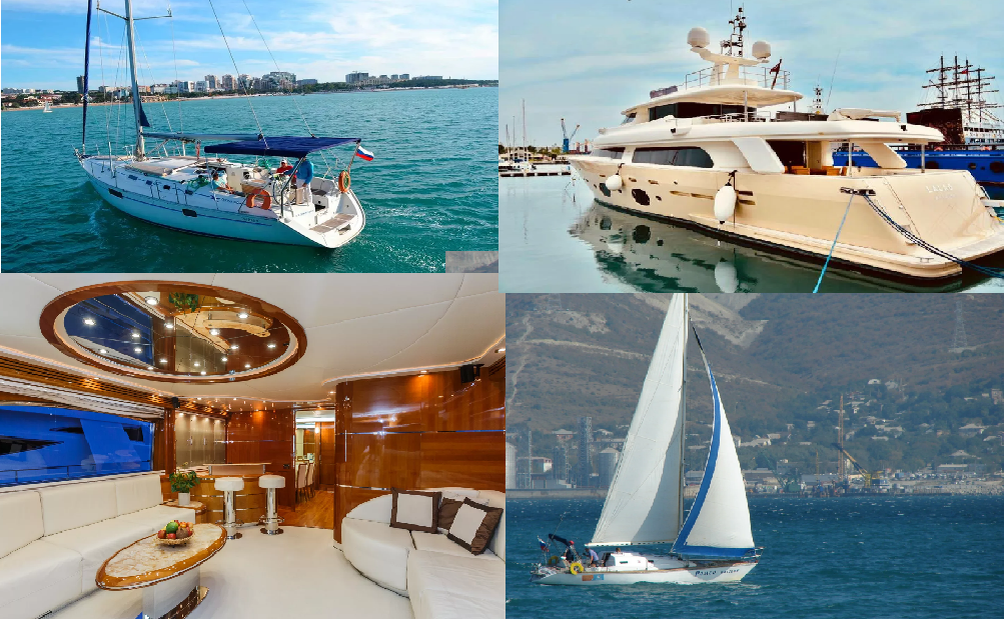 Фотоколлаж автора канала на основе открытых источников. Яхты Геленджика