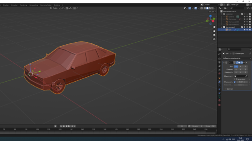 3д модель москвич 2141, модель сделанная в блендер 3д