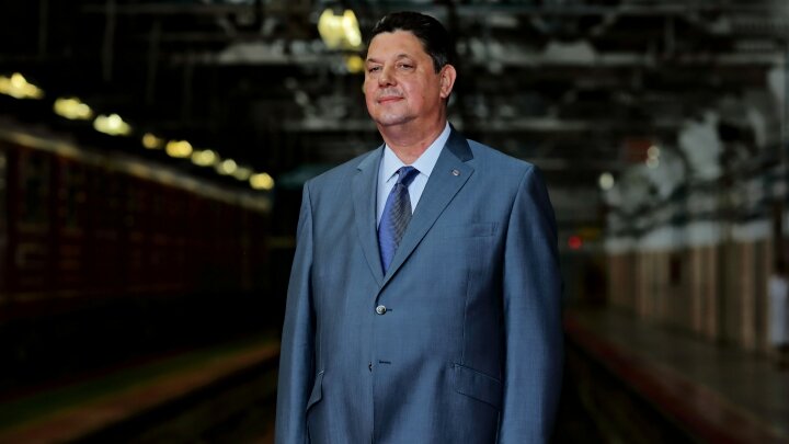 Михаил Акулов на церемонии запуска поезда "Красная стрела". Фото: Vasily Danilin/Globallookpress 