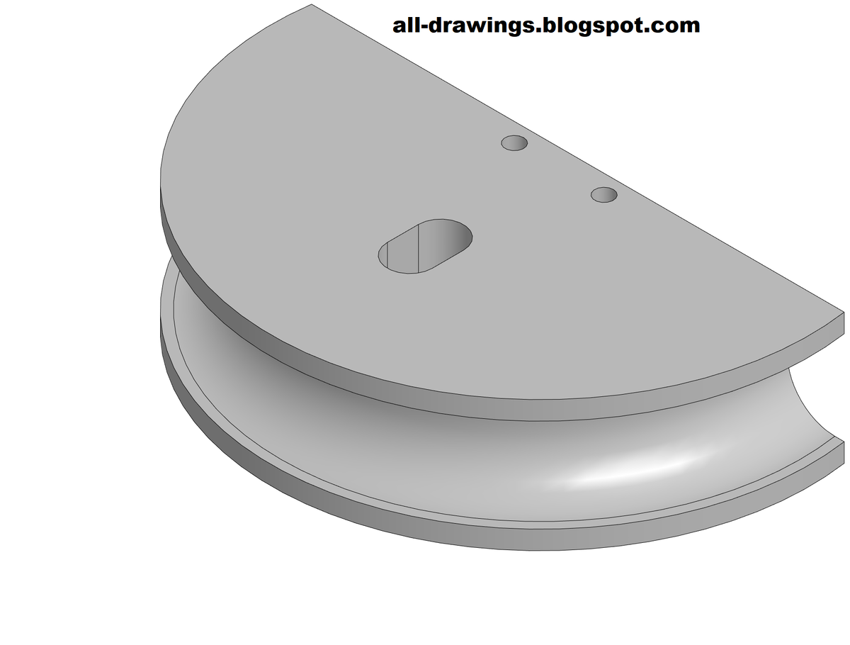 3D модель и чертеж гибочного сектора для трубогиба винтового