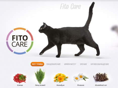 Описание добавки Fitocare for cats с сайта Fitocare.ru
