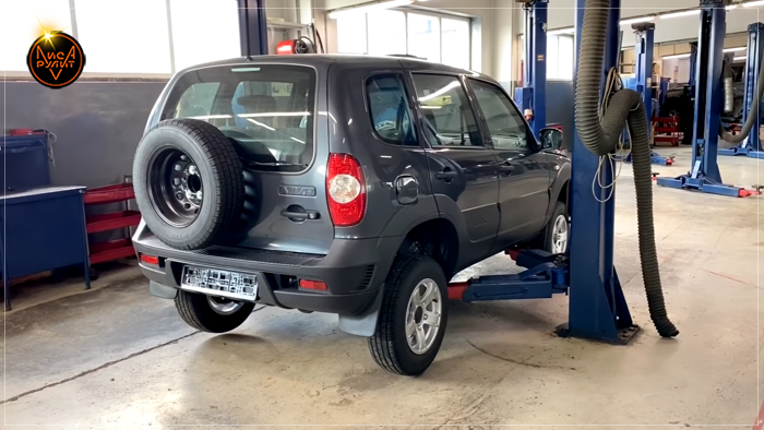 Нива после обработки антикором. Лиса Рулит