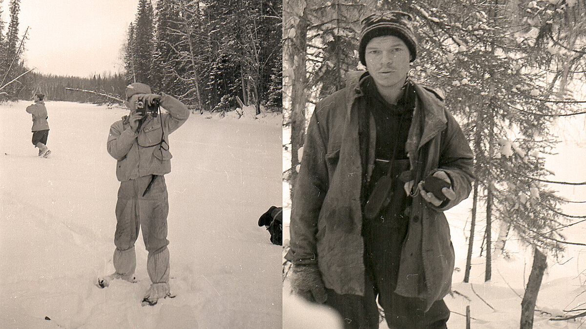 Перевал Дятлова. Туристы с фотоаппаратами.